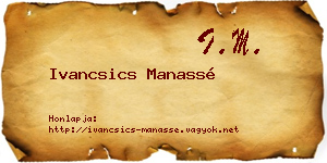 Ivancsics Manassé névjegykártya